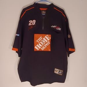 VTG NASCAR Tony Stewart #20 Home Depot 1/4 Zip Pullover Shirt Size XL